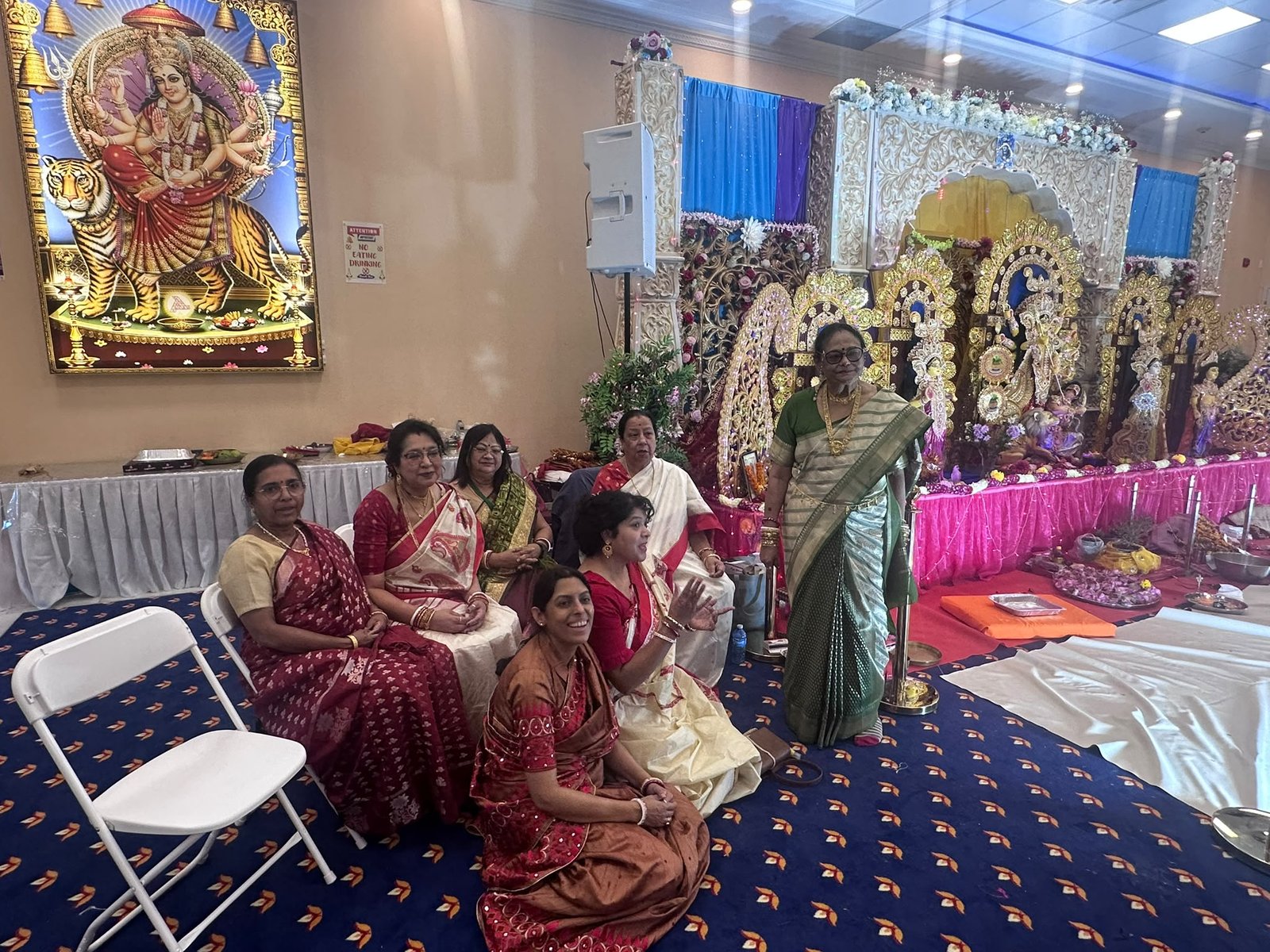 Community members gathered for Durga Puja
